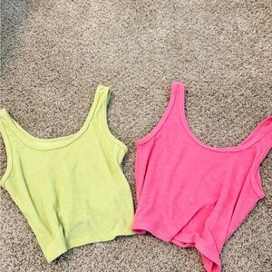 Hollister Yellow and Pink Tank Top pack of 2